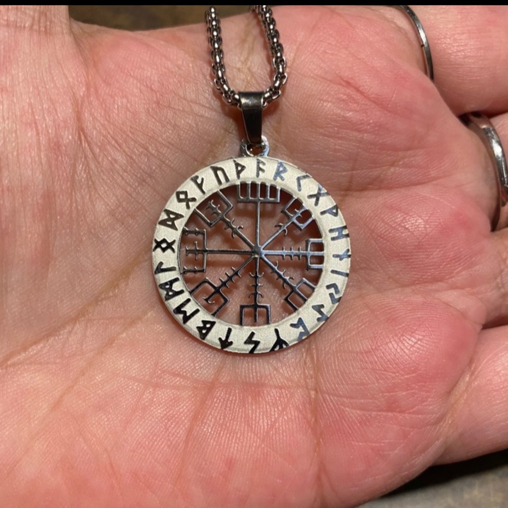 Viking Compass Odin Necklace silver jewelry unisex Men Women new Vikings Norse